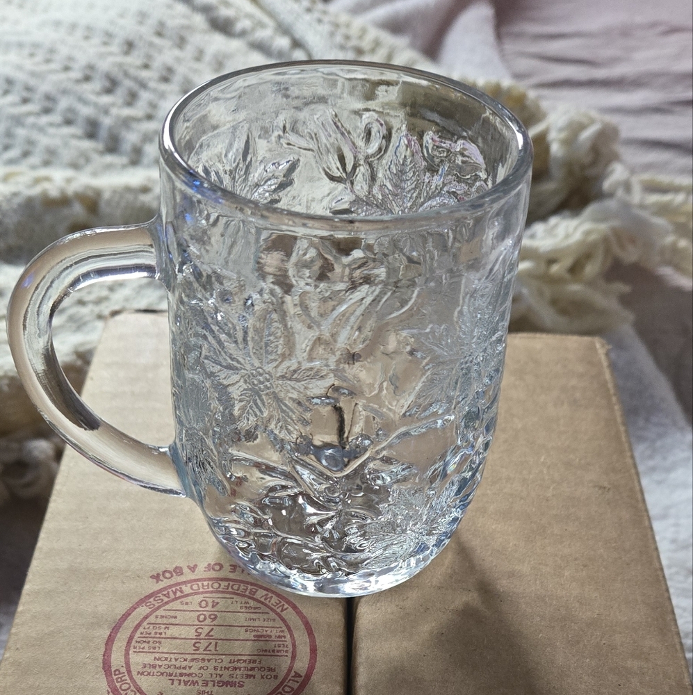 Princess House Clear Floral Glass Mug